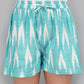 Green Ikat Cotton Shorts For Women Online