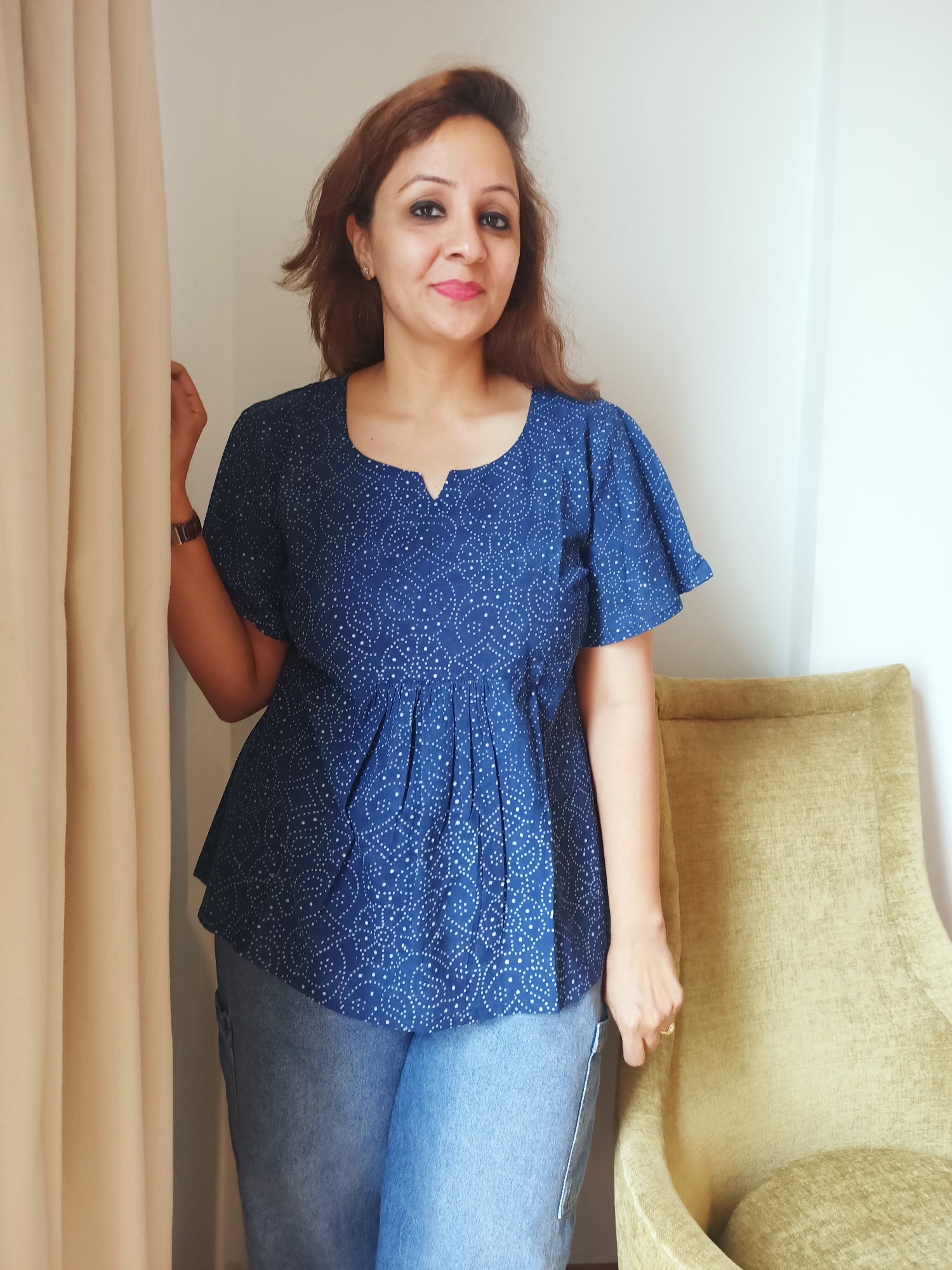 Natural Indigo Cotton tops online