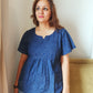 Indigo color cotton tops for women