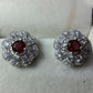 Red Stone Silver Earrings