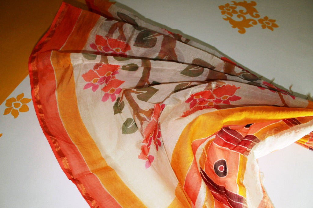Maheshwari Kalamkari Cotton Dupatta