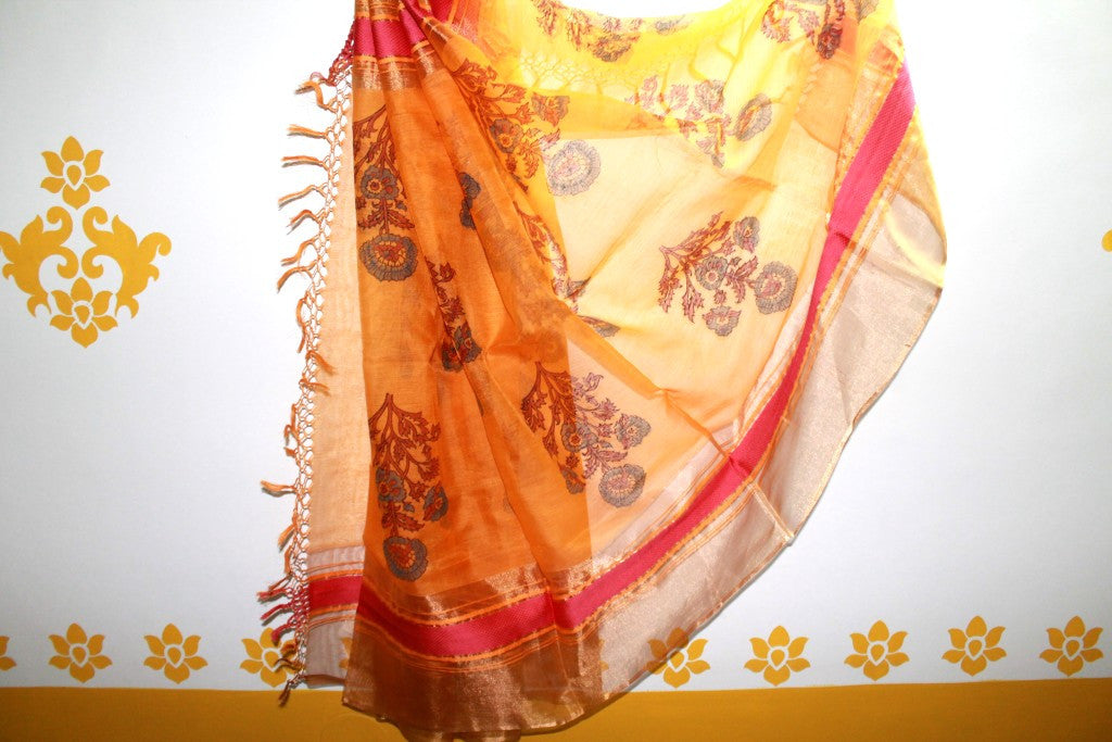 Maheshwari Kalamkari Cotton Dupatta