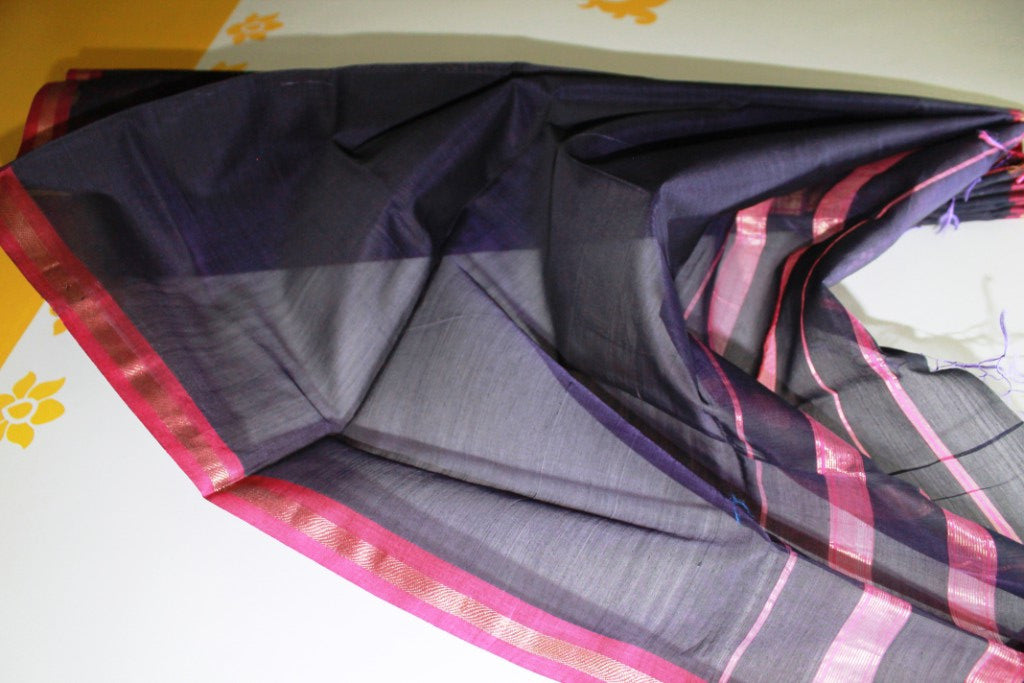 Maheshwari Blue Silk Dupatta