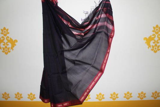 Maheshwari Blue Silk Dupatta