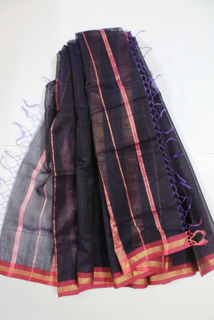 Maheshwari Blue Silk Dupatta