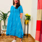 Blue Ikat Cotton Dress Darzaania