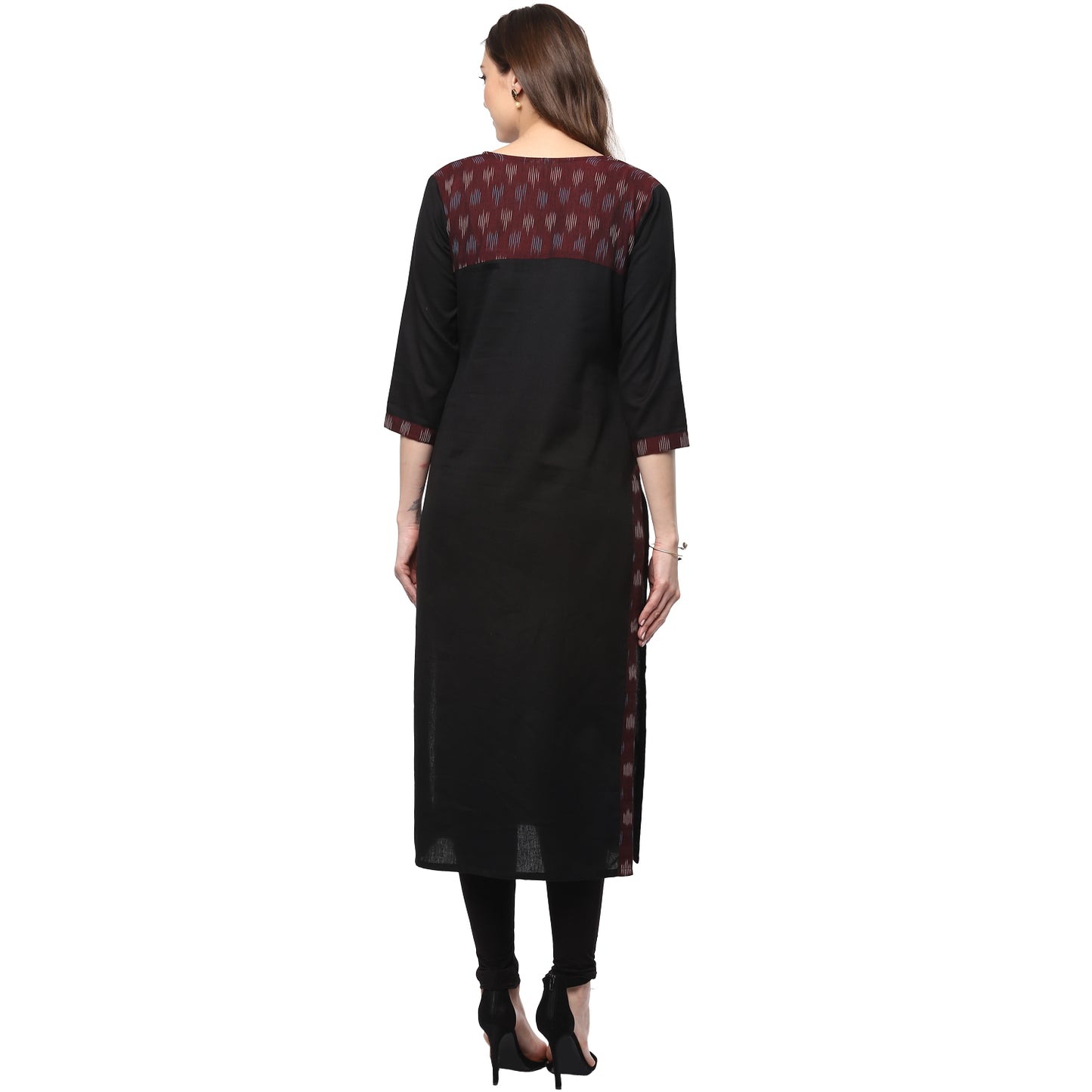 Black Cotton Long Kurta