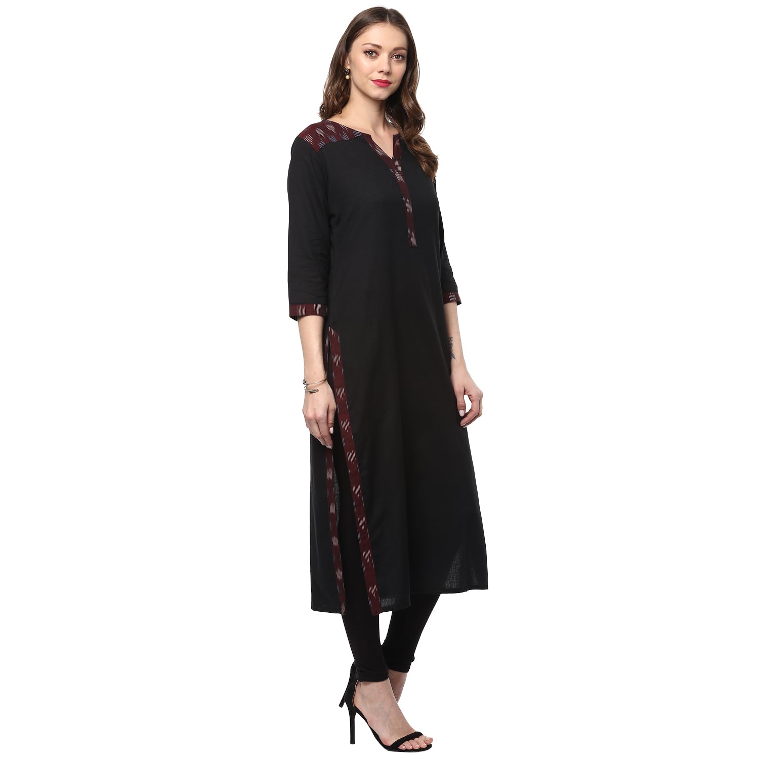 Black cotton kurti online