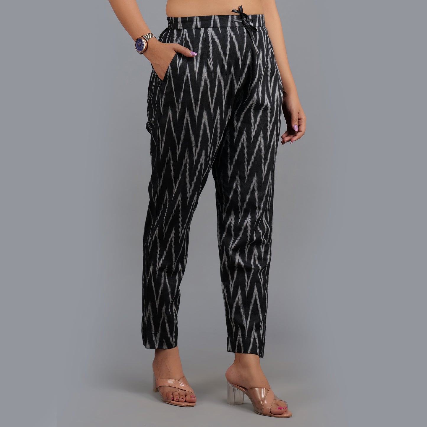 Ikat cotton pants for women