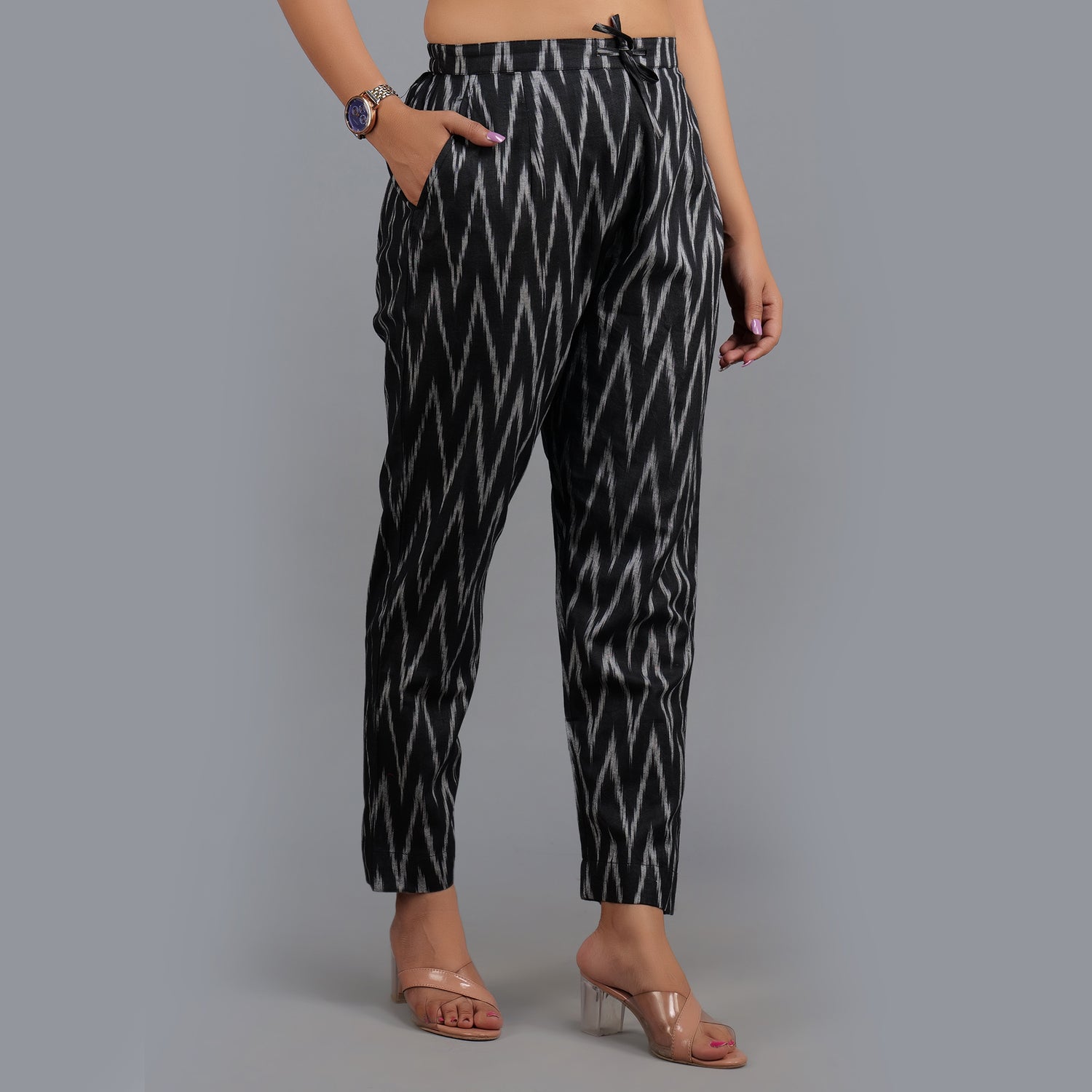 Ikat cotton pants for women
